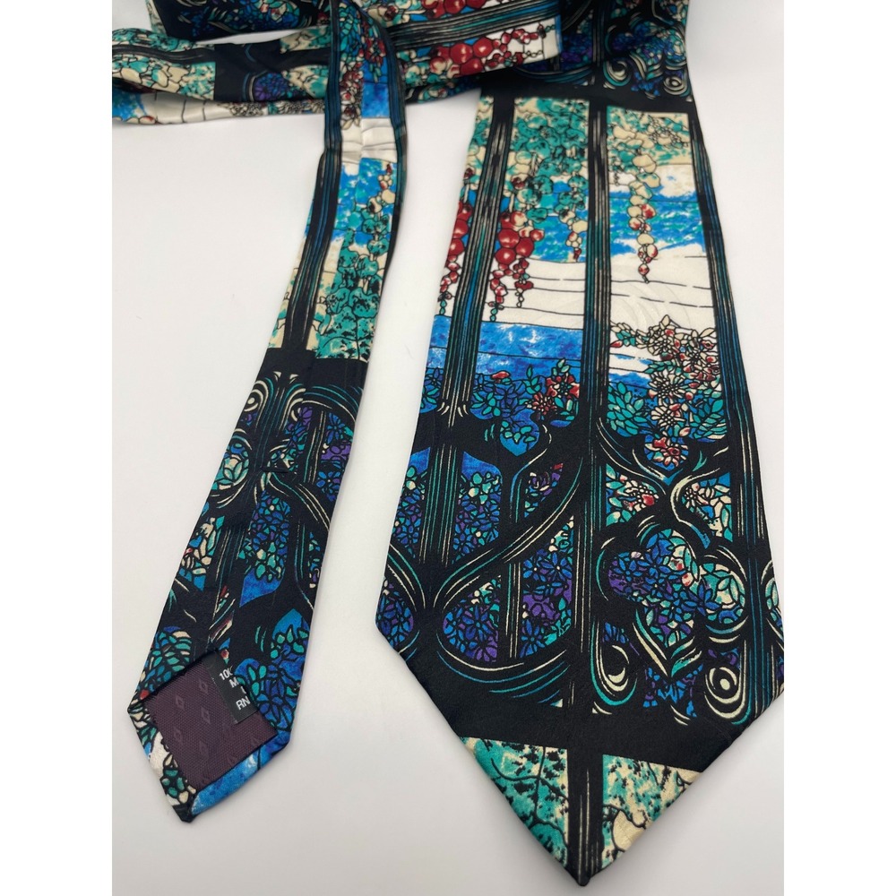 Gallery Collection Christina Desiree Tiffany Hudson River Silk Tie Stained Glass